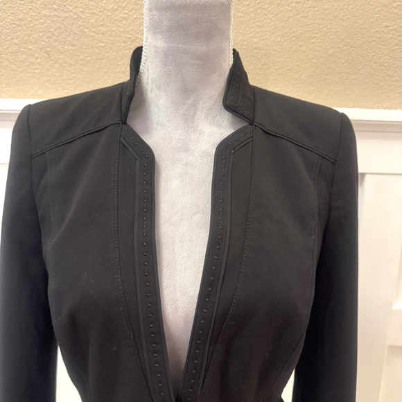 White House Black Market Peplum Blazer Size:4P Lined Sculpted Ponte Stretch - Picture 5 of 14